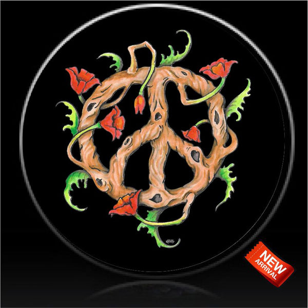 Peace Rose Vines Spare Tire Cover Tattoo Randy©-Custom made to your exact tire size
