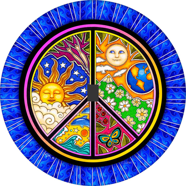Peace Sign Earth & Sky Spare Tire Cover Dan Morris©-Custom made to your exact tire size