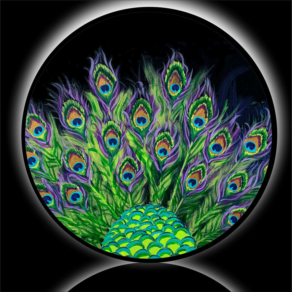 Peacock tail feathers spare tire cover