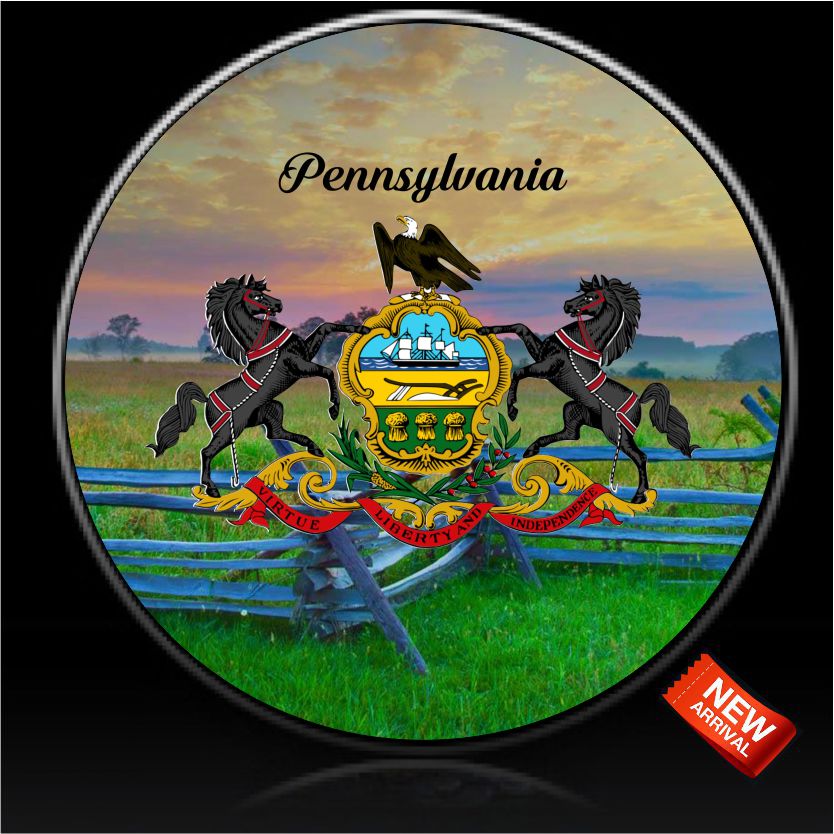Pennsylvania flag spare tire cover