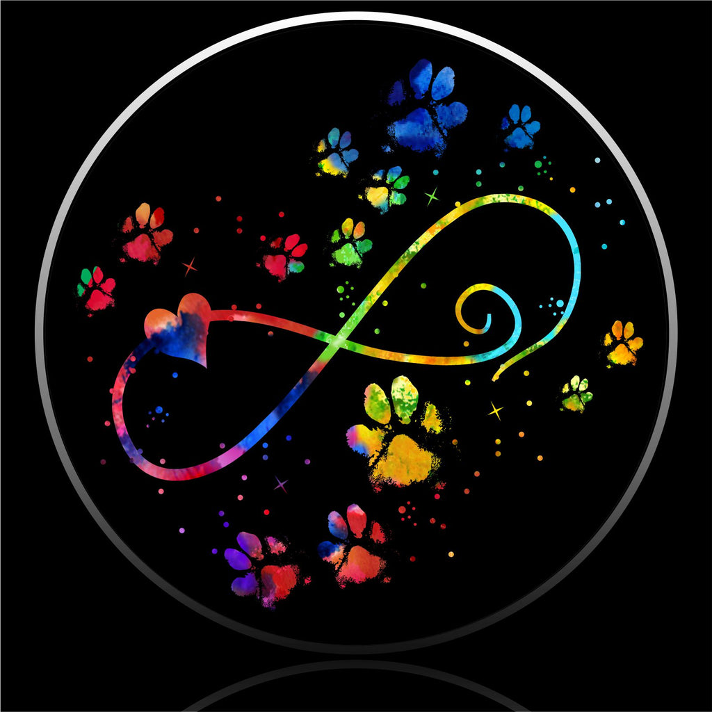 Pet paws infinity love spare tire cover