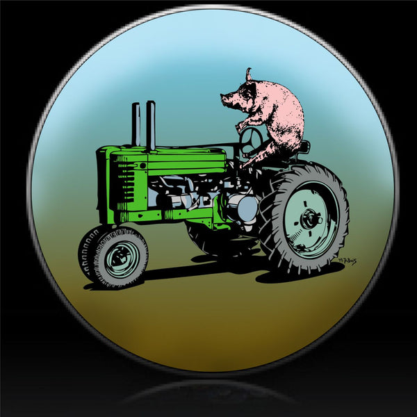Pig on a tractor spare tire cover