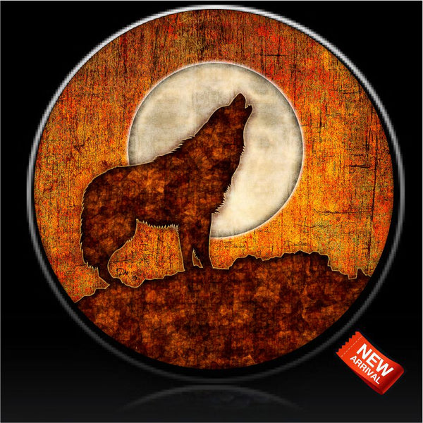 Wolf in Rust Red Spare Tire Cover Dan Morris©-Custom made to your exact tire size