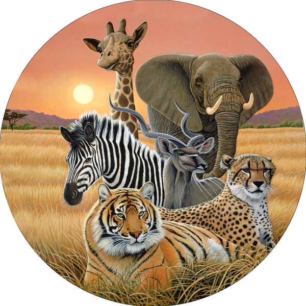 Safari Animals Spare Tire Cover Michael Matherly©-Custom made to your exact tire size