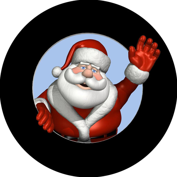 Santa waving Spare Tire Cover-Custom made to your exact tire size