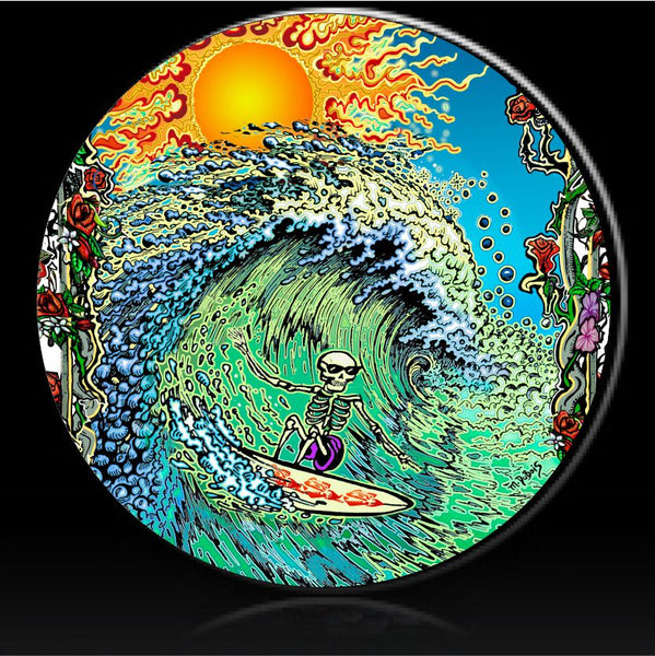 Skeleton Surfer Spare Tire Cover Mike Dubois©-Custom made to your exact tire size