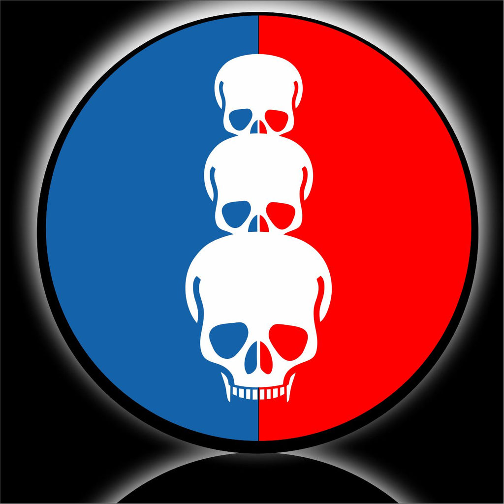 Skulls with red and blue background spare tire cover