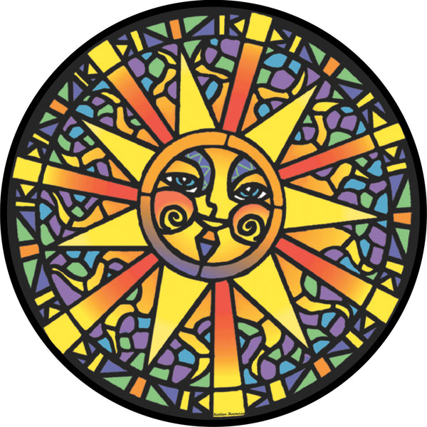 Sun Stained Glass Spare Tire Cover Kathleen Kemmerling©-Custom made to your exact tire size