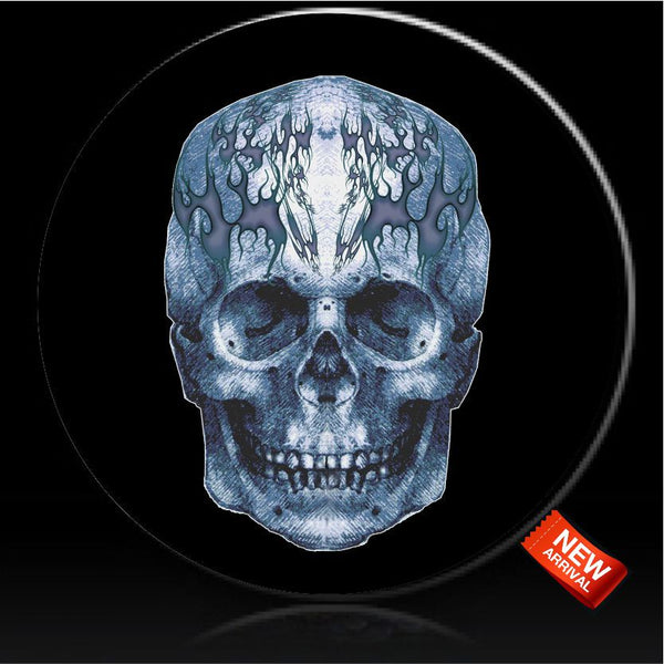 Skull Flame Tattoo Spare Tire Cover-Custom made to your exact tire size