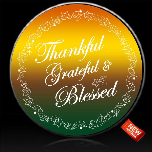 Thankful, grateful & bless spare tire cover