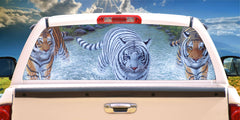 Tigers Wet & Wild Mural Decal for window 50/50 Perforated Material