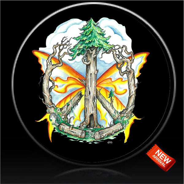Butterfly Peace Tree Spare Tire Cover Tattoo Randy©-Custom made to your exact tire size