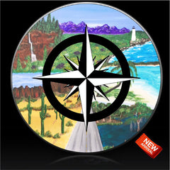 Compass Where the Road Leads Spare Tire Cover-Custom made to your exact tire size