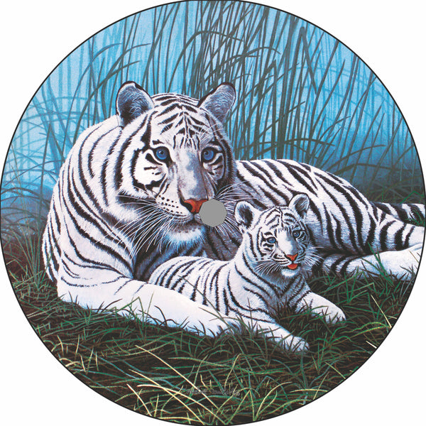 White Tiger & Cub in the Mist Spare Tire Cover Michael Matherly©