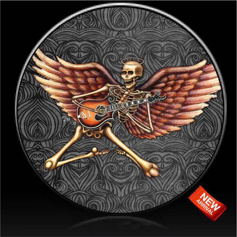 Skeleton Winged Musician Spare Tire Cover Dan Morris©