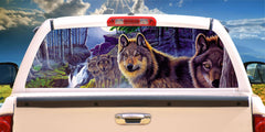 Wolf Mystical Moonlight Decal for window 50/50 Perforated Material
