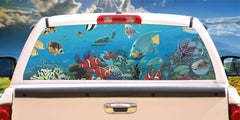 Fish Reef Wonders of the Sea Decal for window 50/50 Perforated Material
